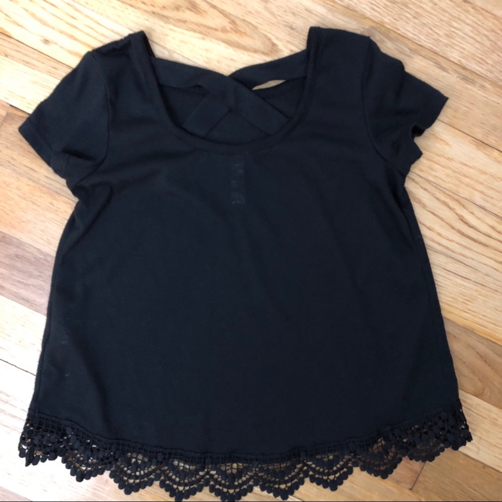 Girls black dress top size S